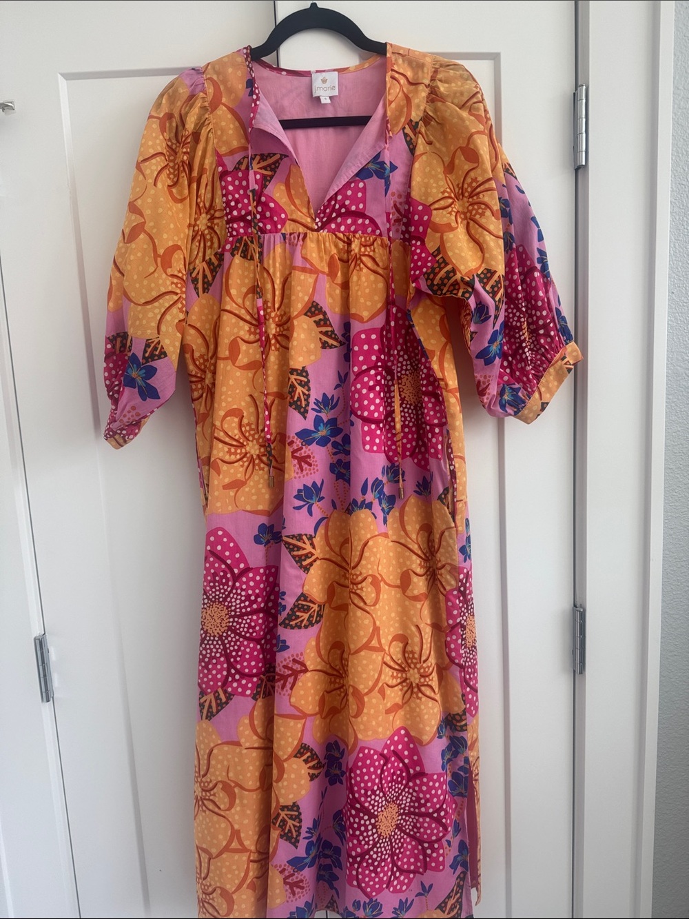 J. Marie Floral Maxi Dress in Pink and Yellow